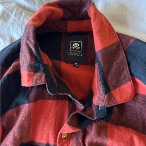 Rip Curl Red and Black Plaid Shirt Women’s